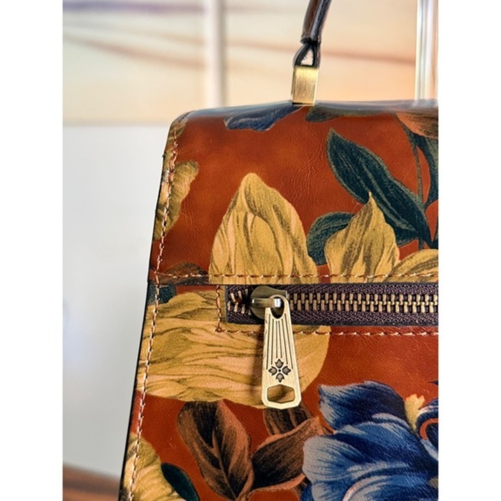 NWT $249 Patricia Nash Marigold Harvest Floral Leather Satchel Crossbody Bag - Picture 11 of 15